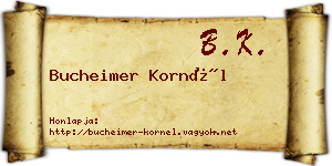 Bucheimer Kornél névjegykártya